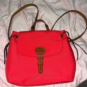 Nylon Flap Backpack- Red